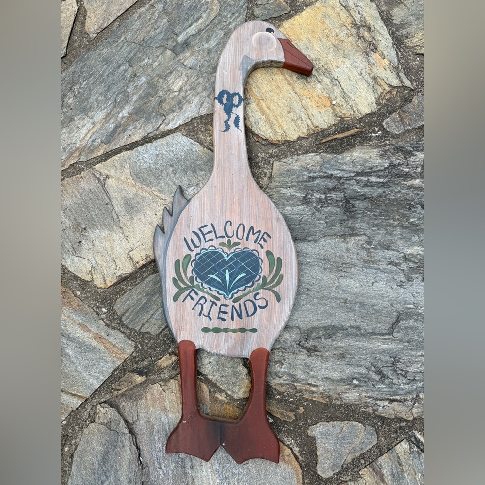 VTG Rustic Goose Welcome Sign - Brown and Gray